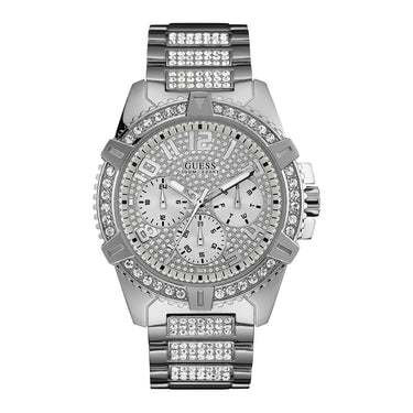 Guess Herren Armbanduhr silber 48 mm Armband Edelstahl FRONTIER W0799G1